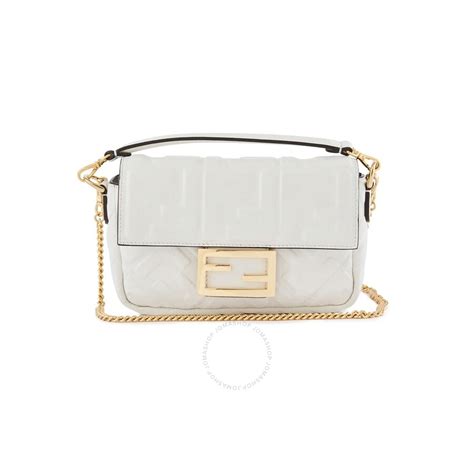 fendi mini baguette white